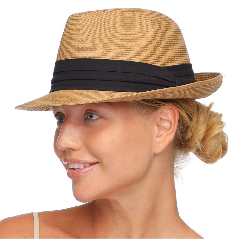 Furtalk Paper Sun Hat with Black Band size L/XL